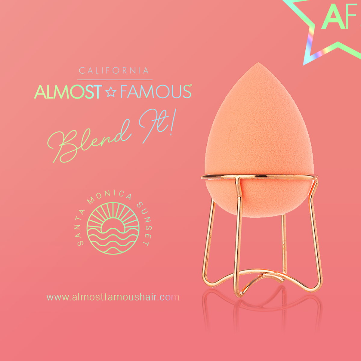 Almost Famous Makeup Blender w/ Rose Gold Stand